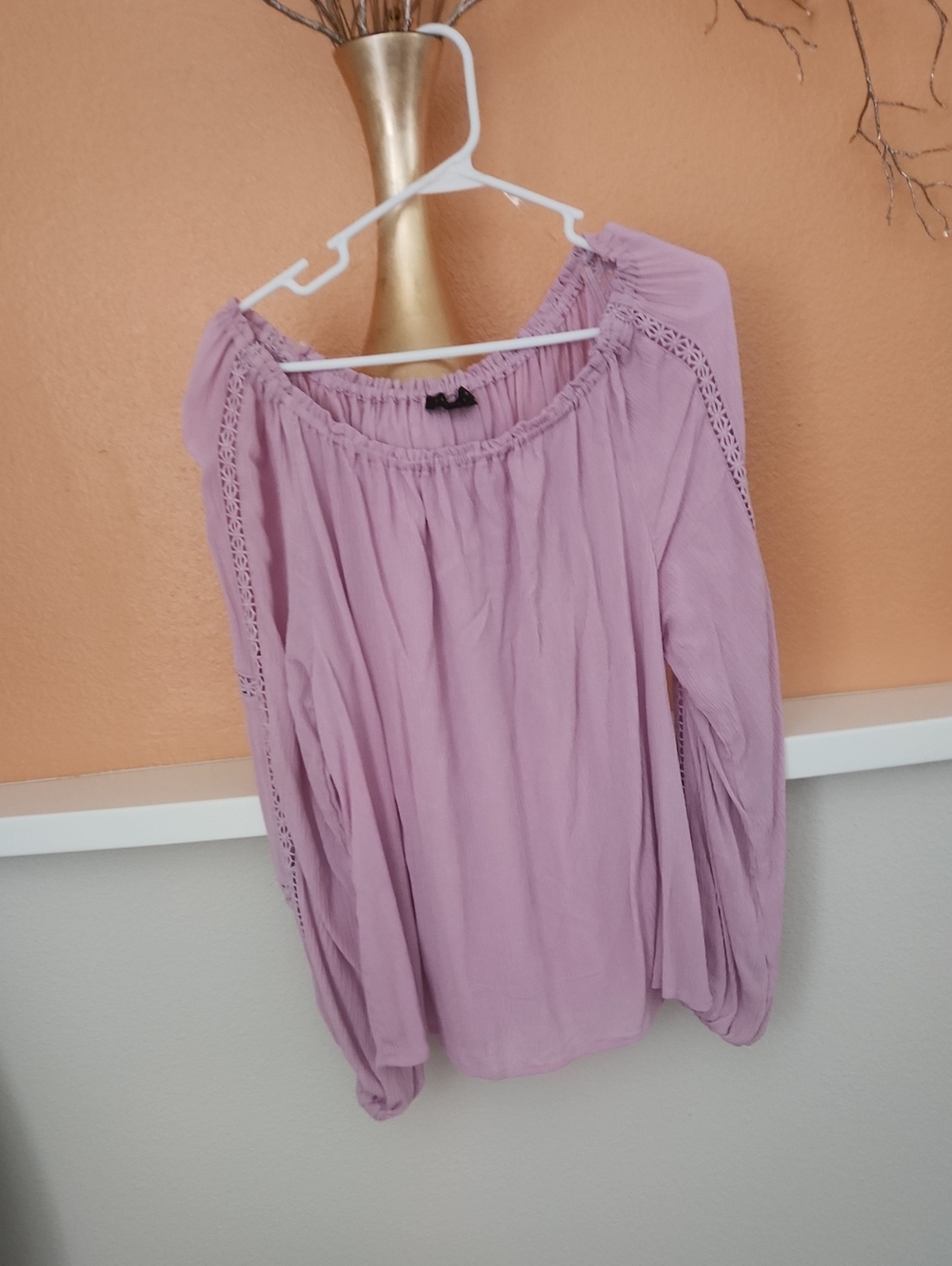 Sanctuary Lavender Off-Shoulder Peasant Tunic